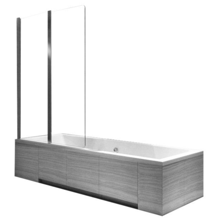 Параван за вана Rea Agat, 80 см, Подвижен, Закалено стъкло