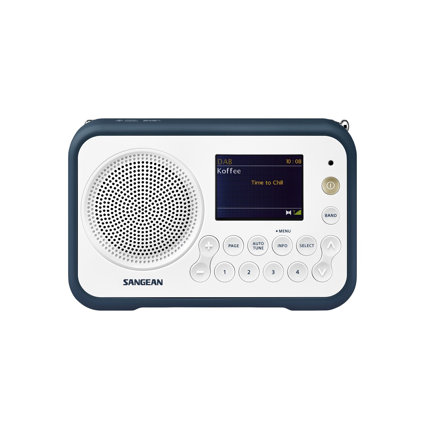 Radio portabil, Sangean,DPR-76, Alb/Albastru, FM