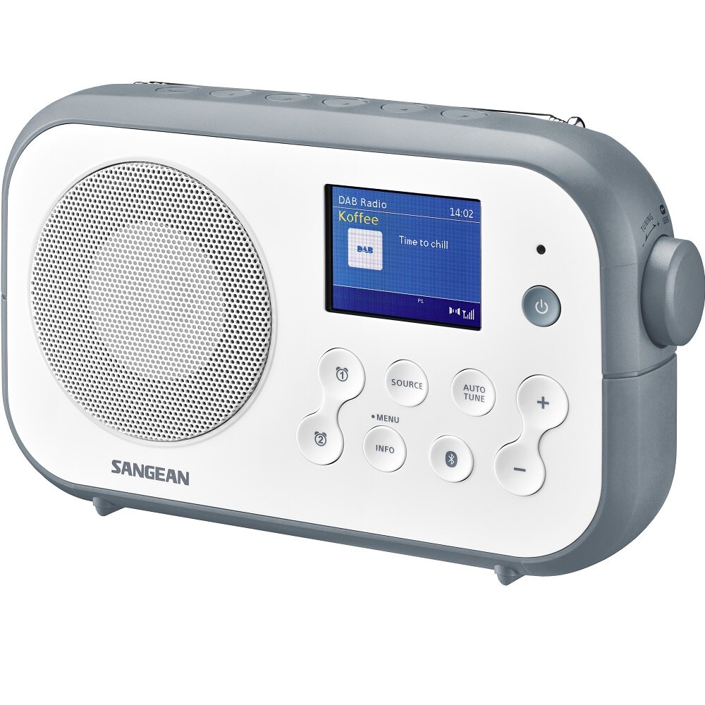 Radio portabil, Sangean,DPR-42BT, Albastru/Alb, FM