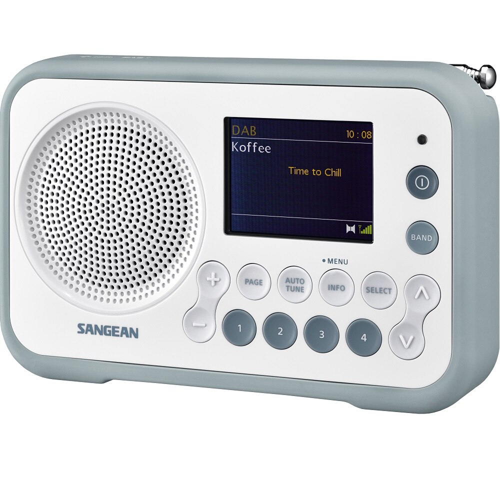 Radio portabil, Sangean, DPR-76, Alb/Albastru, FM