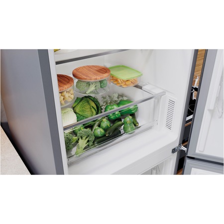 Combina frigorifica Hotpoint HAFC8TI21SX, 335l, Clasa F, Total No Frost, H 191.2 cm, Inox