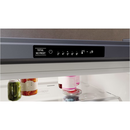 Combina frigorifica Hotpoint HAFC9 TI32SX, 367 l, Total No Frost, FreshZone+, ActiveFresh, Comresor Active Inverter, Raft sticle, Clasa E, H 202.7 cm, Inox