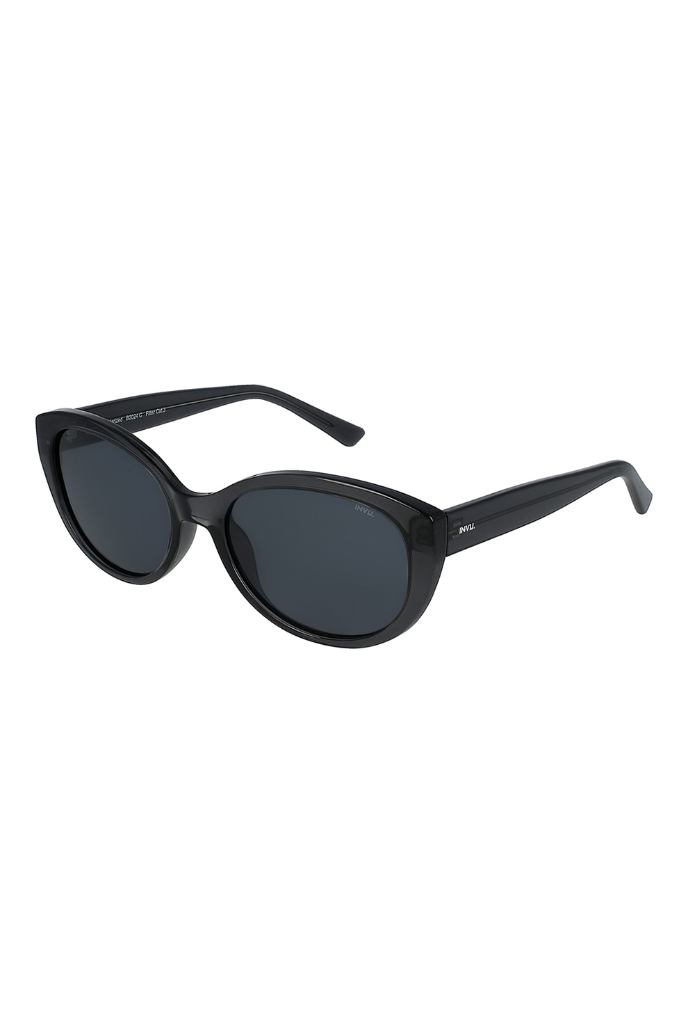 INVU., Ochelari de soare cat-eye ultrapolarizati, Negru, 55-18-143 Standard
