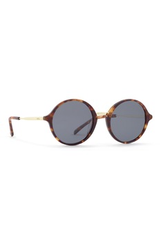 INVU., Ochelari de soare rotunzi ultrapolarizati cu rama metalica, Maro/Auriu, 52-21-148 Standard INVU., Ochelari de soare rotunzi ultrapolarizati cu rama metalica, Maro/Auriu, 52-21-148 Standard