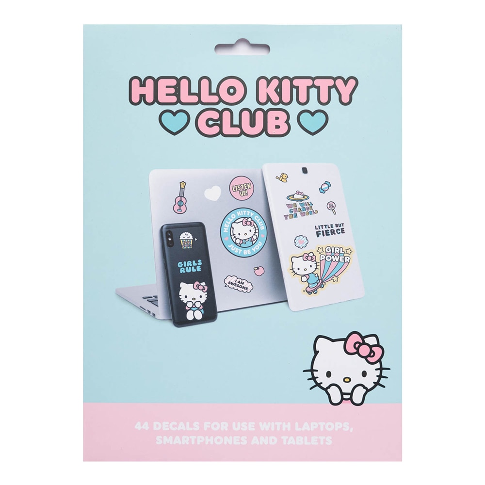 Set stickere Hello Kitty Club, 44 de abtibilduri, rezistente la apa si reutilizabile, produs licentiat