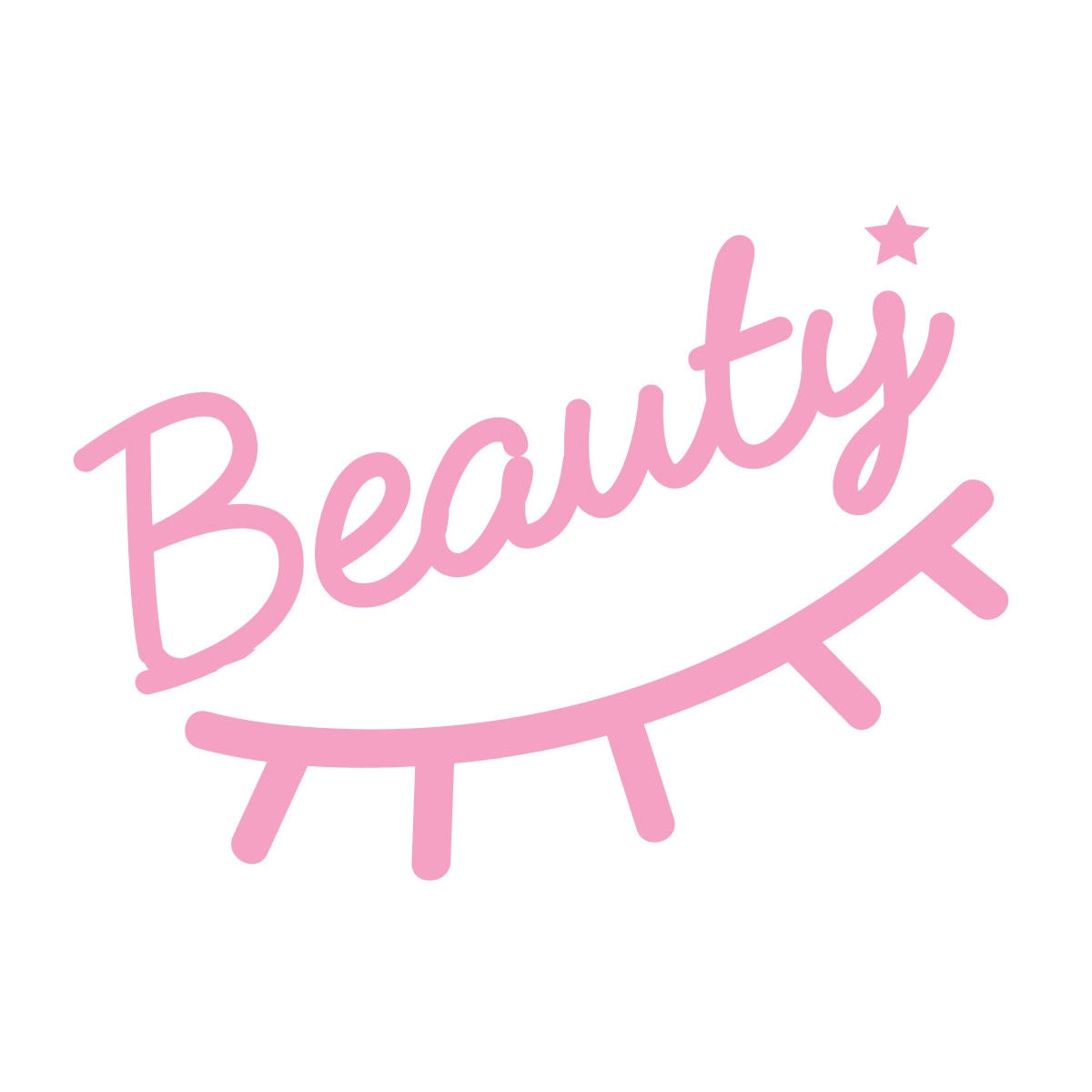 Sticker Decorativ Salon Frumusete “Beauty”, 47×65 cm, Roz, Oracal