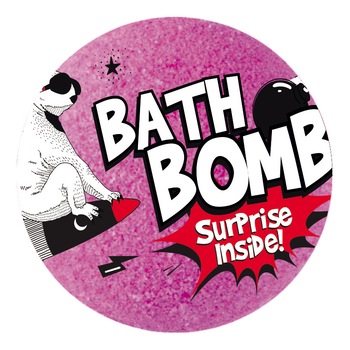 Bomba de baie cu sapun surpriza LaQ, parfum cirese, Roz, 120g, de la 3 ani