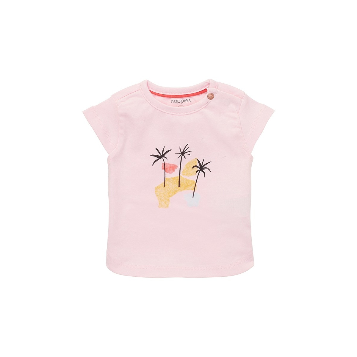 Tricou bebelusi, Noppies, bumbac organic, palmieri, Medulla, roz