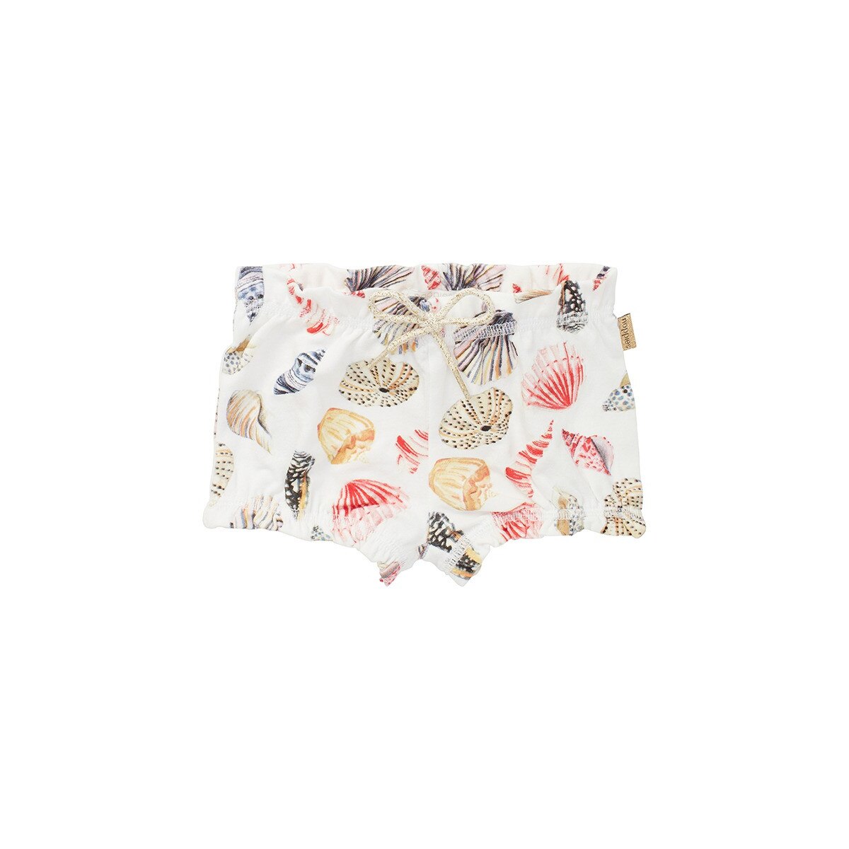 Pantaloni scurti fetite, bumbac organic, imprimeu marin, Merzen , multicolor