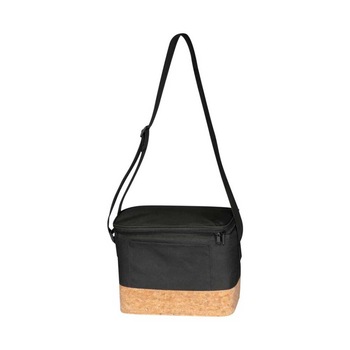 Geanta termoizolanta pentru 6 doze, Poliester negru cu baza din pluta, Piksel, breloc bec cu lumina inclus Geanta termoizolanta pentru 6 doze, Poliester negru cu baza din pluta, Piksel, breloc bec cu lumina inclus