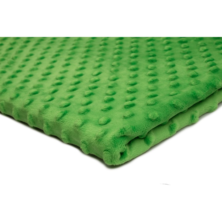 Tricotaje Polare Minky Puncte, Verde 50 cm x 155 cm