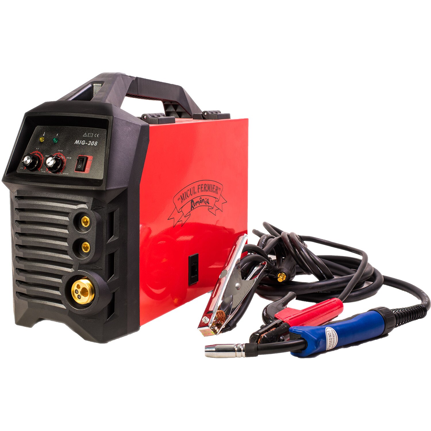 Aparat de Sudura Tip Invertor Micul Fermier MIG308A, 308Ah, MMA/MIG/MAG, Afisaj Digital, electrod 1.6-5mm