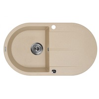 Chiuveta din granit Piva, design oval, 780 x 440 x 180 mm, culoare nisip