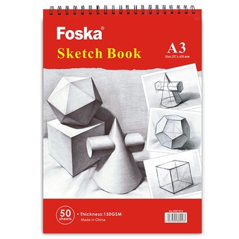 Bloc desen cu spira A3 Foska 150 gr 50 file Bloc desen cu spira A3 Foska 150 gr 50 file