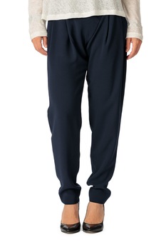 Pantaloni conici, Giorgal, Nero, cu pliuri Pantaloni conici, Giorgal, Nero, cu pliuri