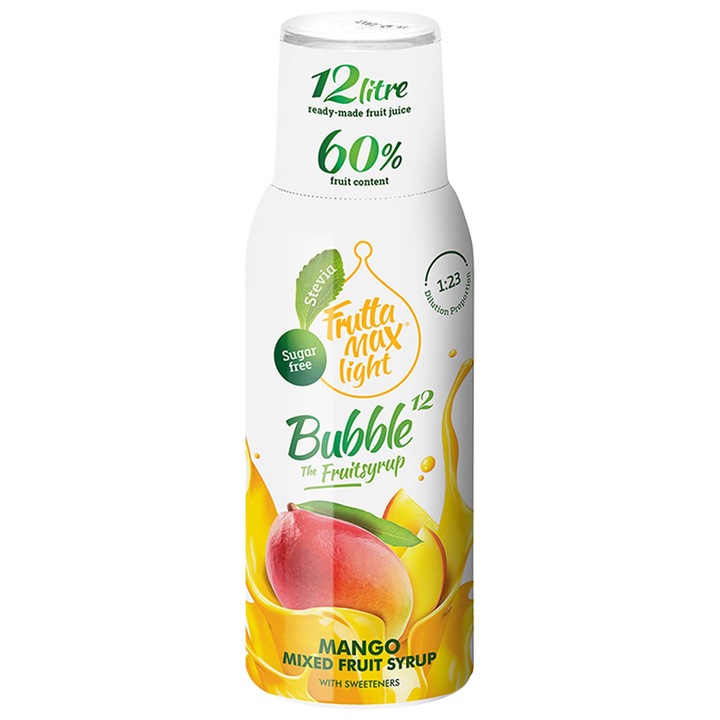FruttaMax Bubble12 Mangó light szörp, 60%, 500 ml