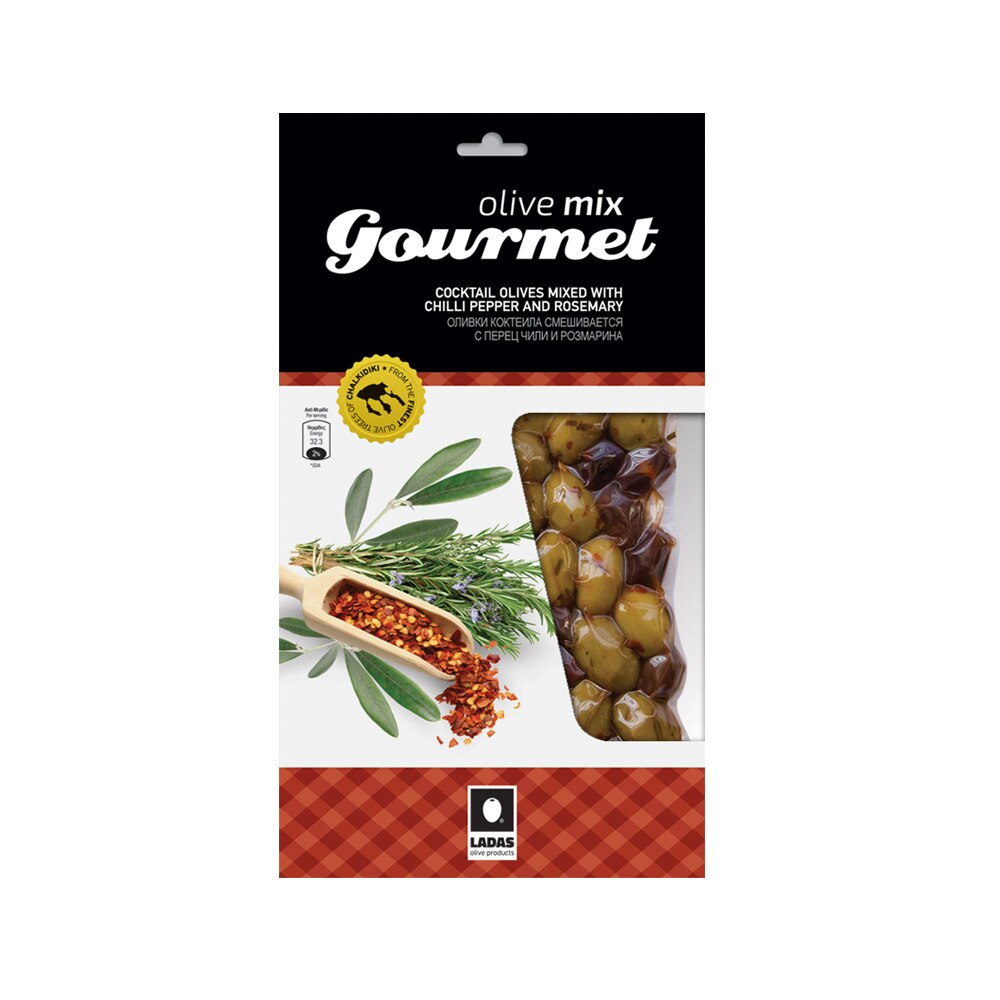 Mix masline marinate cu ardei iute si rozmarin, Ladas, 250g