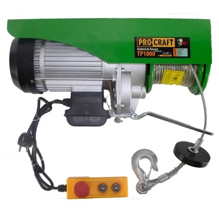 Troliu electric palan Procraft TP1000, 1600W, cu kit montare Greutate Max 1000kg