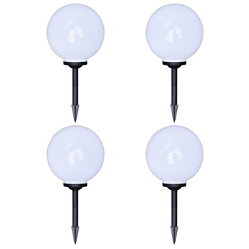 Set de 4 lampi pentru alee, glob cu LED, vidaXL, Polimetil metacrilat, 30 cm, E27, IP44, Alb Set de 4 lampi pentru alee, glob cu LED, vidaXL, Polimetil metacrilat, 30 cm, E27, IP44, Alb