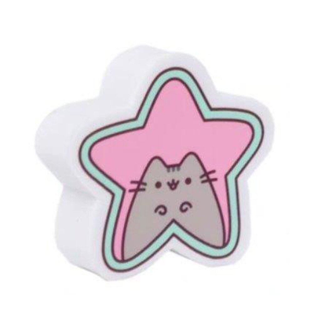 Radiera pentru creion Pusheen, 5x5x2 cm, roz cu alb