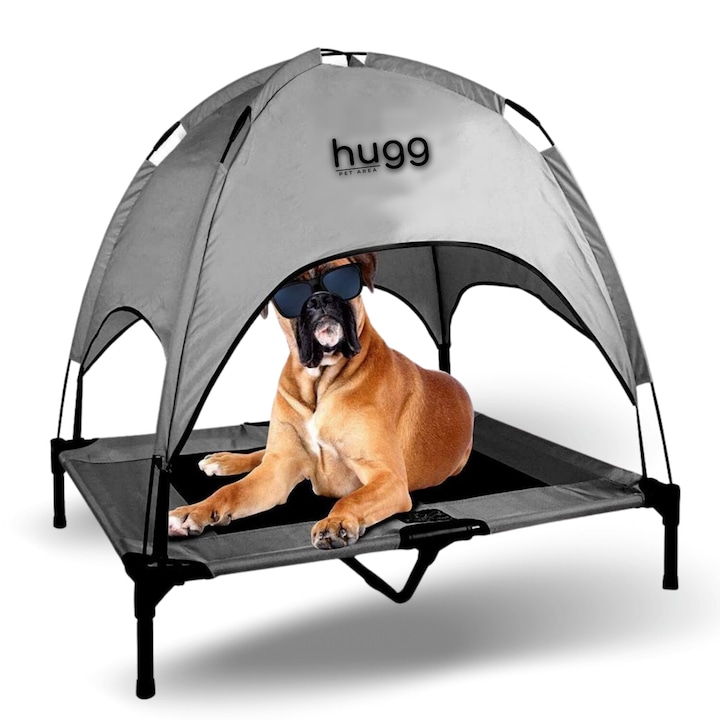 HUGG Emelt Ágy, sátorral, nagy kutyák számára, vízálló szövet 40 kg-os kölyökkutyáknak, udvarra és kertre