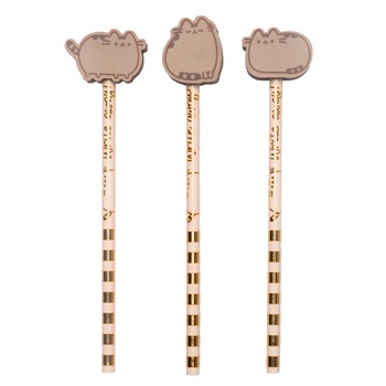 Set 3 creione Pusheen Sweet cu folie de aur, radiera in forma de pisica, produs licentiat Set 3 creione Pusheen Sweet cu folie de aur, radiera in forma de pisica, produs licentiat