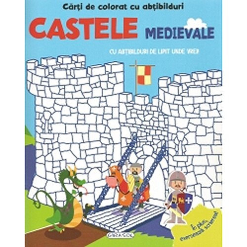 Carti de colorat cu abtibilduri-Castele medievale