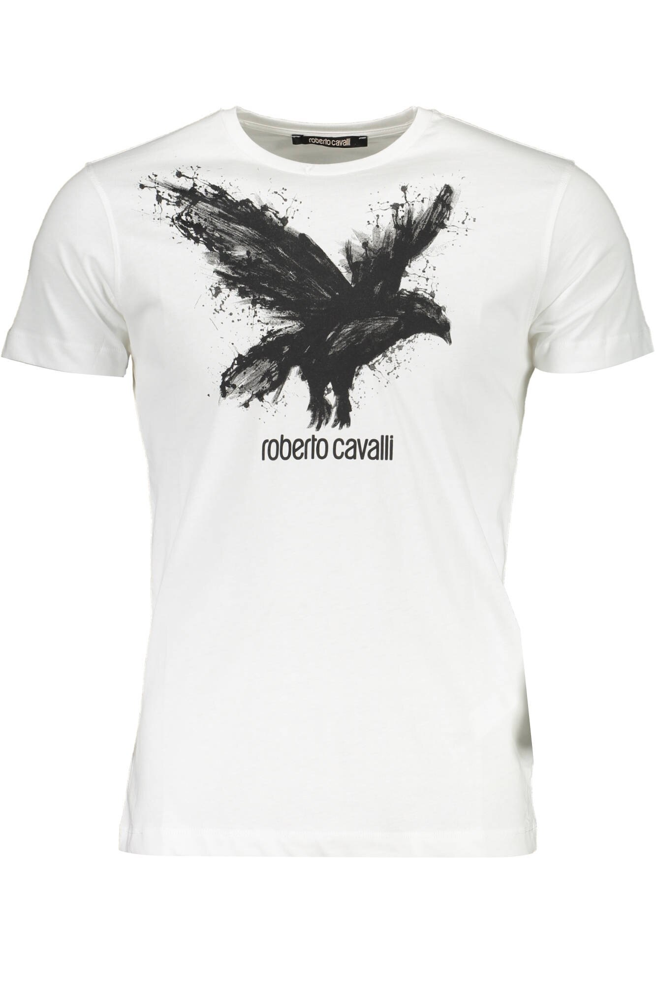 Tricou Barbati, ROBERTO CAVALLI, 9101773, Logo, Alb