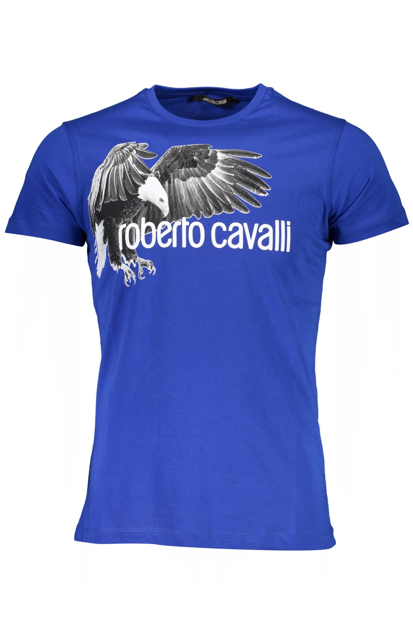 Tricou Barbati, ROBERTO CAVALLI, 9101883, Logo, Albastru, 2XL INTL