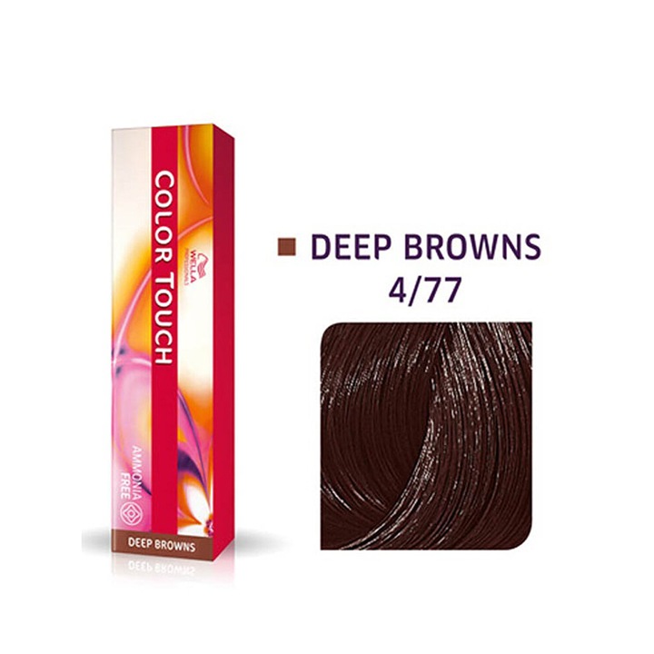 Vopsea semipermanenta Wella Professionals Color Touch 4/77, Castaniu Mediu Castaniu Intens, 60ml