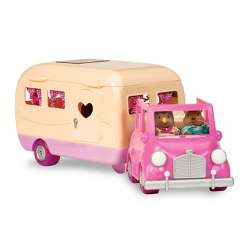 Set caravana Imaginarium Lil Woodzeez Camper Playset cu masina cabrio si rulota, 38 de accesorii Set caravana Imaginarium Lil Woodzeez Camper Playset cu masina cabrio si rulota, 38 de accesorii