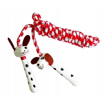 Coarda lemn, alb si rosu, catel, 250 cm Coarda lemn, alb si rosu, catel, 250 cm