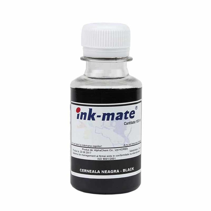 Flacon refill cerneala black (negru) pigment Universal HP 100ml, 2000 pagini