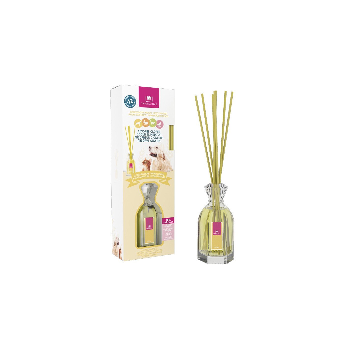 Odorizant 0% alcool „Absoarbe mirosurile” – Flori albe 90 ml