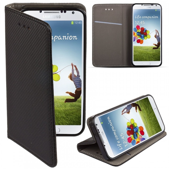 Калъф-книга Samsung Galaxy Xcover 6 Pro, калъф-капак, капак за телефон, магнитно закопчаване, поставка за банкова карта, черен