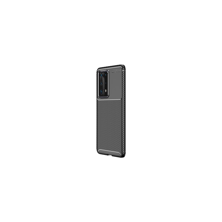 Gigapack gumi/szilikon tok Huawei P40 Pro készülékhez, fekete, csíkos mintás
