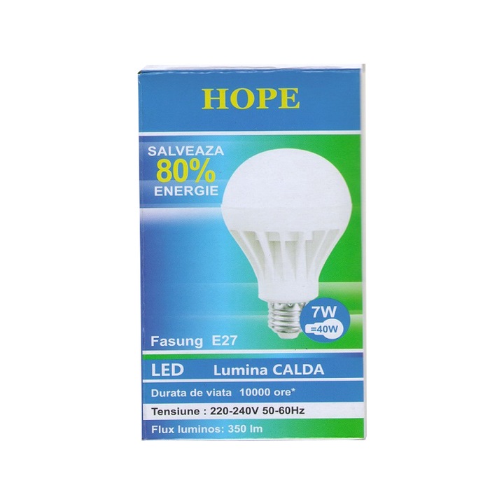 Крушка HOPE R, E27, 7W, 2700K топла светлина, 350LM