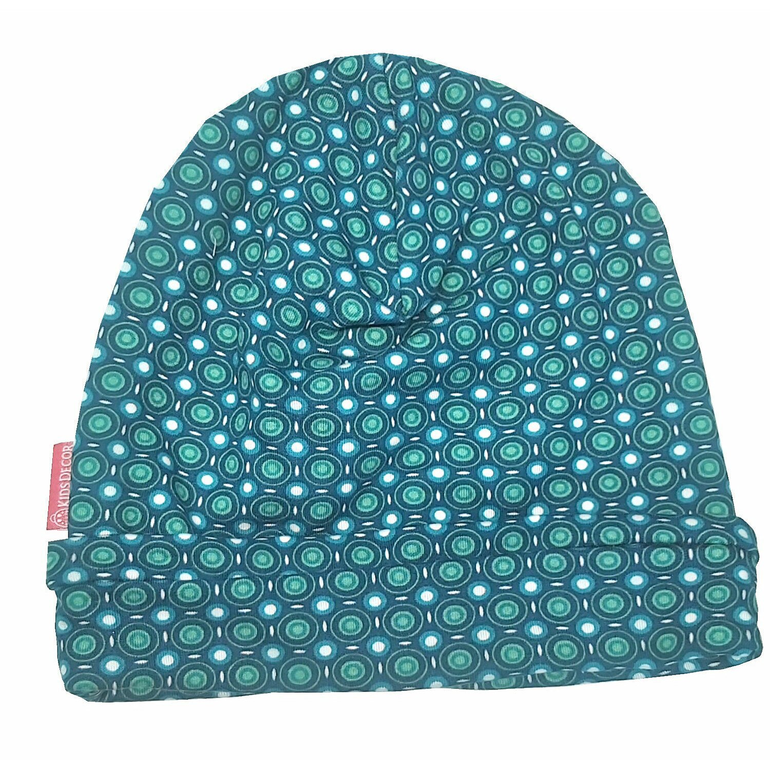 Caciula copii Emerald din bumbac elastic in strat dublu, cu bordura 0-6 luni