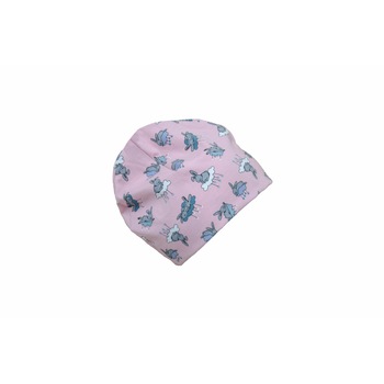 Caciula copii Bunny Pink 3-5 ani, in strat dublu, din bumbac Caciula copii Bunny Pink 3-5 ani, in strat dublu, din bumbac