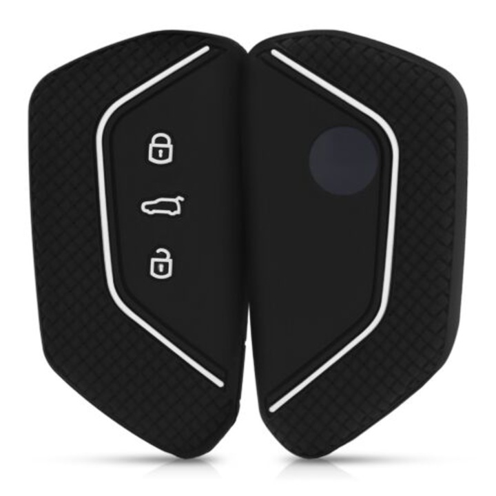 Калъф за автомобилен ключ за VW - 3 бутона, силикон, черен, 52650.91