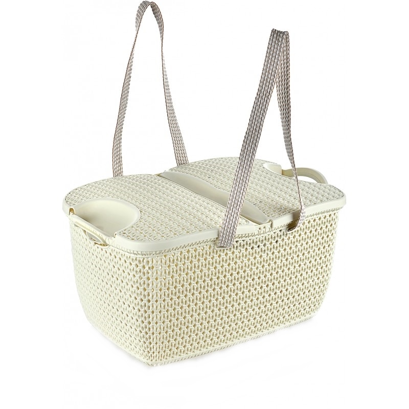 Cos pentru picnic, 27 l, din plastic, 2 capace