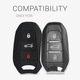 Autókulcsvédő Peugeot / Citroen - 3 gombos - Keyless Go, szilikon, fekete, 45654.01