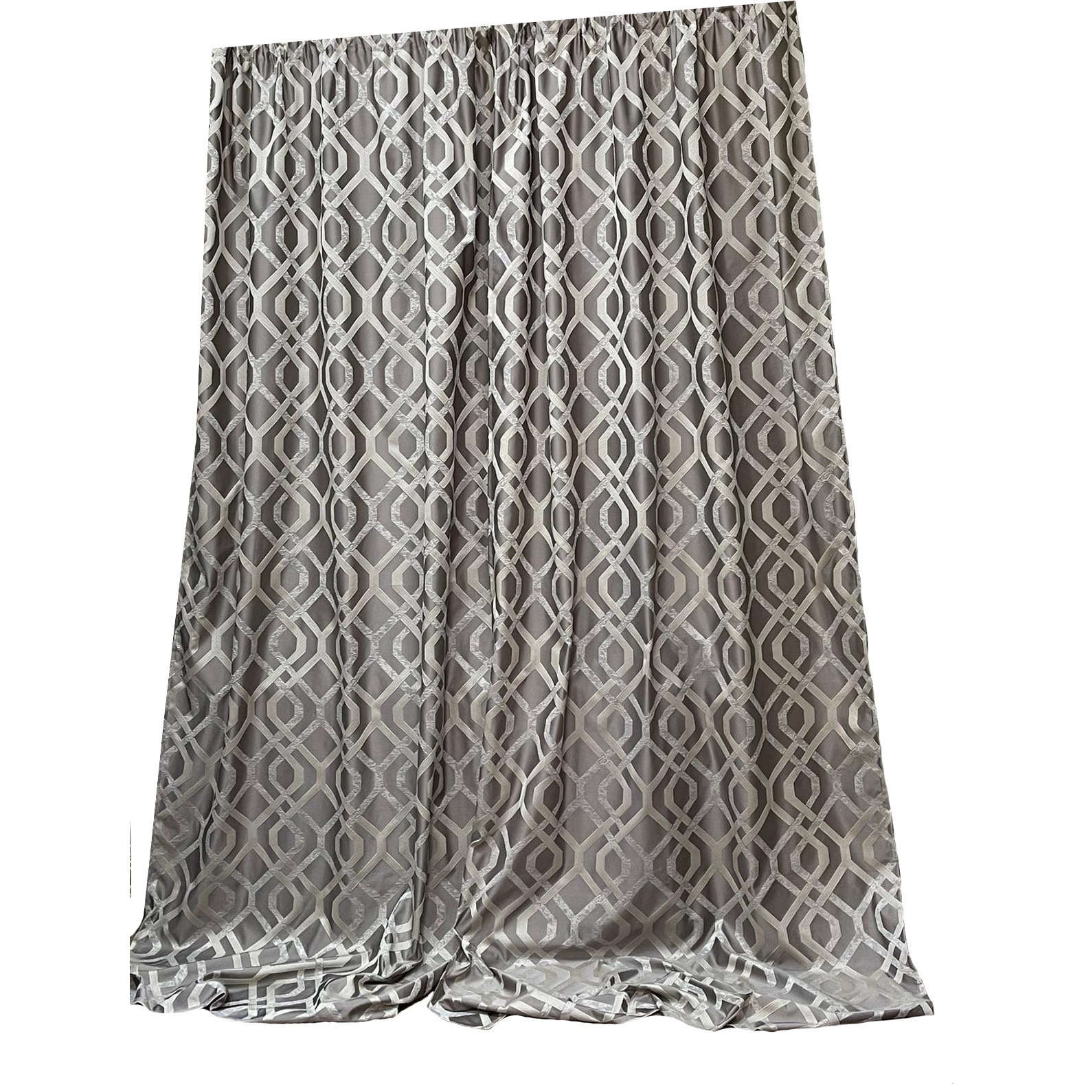 Set doua draperii brocart gri deschis/gri perle 