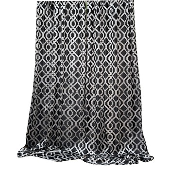 Set doua draperii brocart negru/gri platina  Set doua draperii brocart negru/gri platina