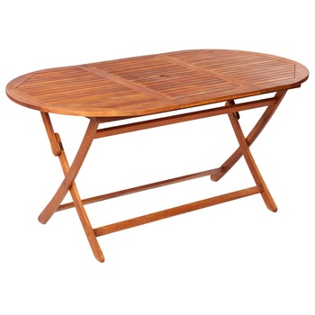 Masa de gradina, pliabila, ovala, vidaXL, Lemn de acacia, 160x85x75 cm, Maro Masa de gradina, pliabila, ovala, vidaXL, Lemn de acacia, 160x85x75 cm, Maro