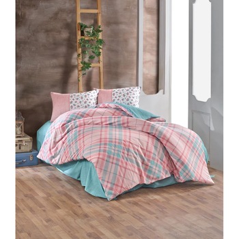 Lenjerie de pat 2 persoane, Cotton Box, Parla,Verde Lenjerie de pat 2 persoane, Cotton Box, Parla,Verde