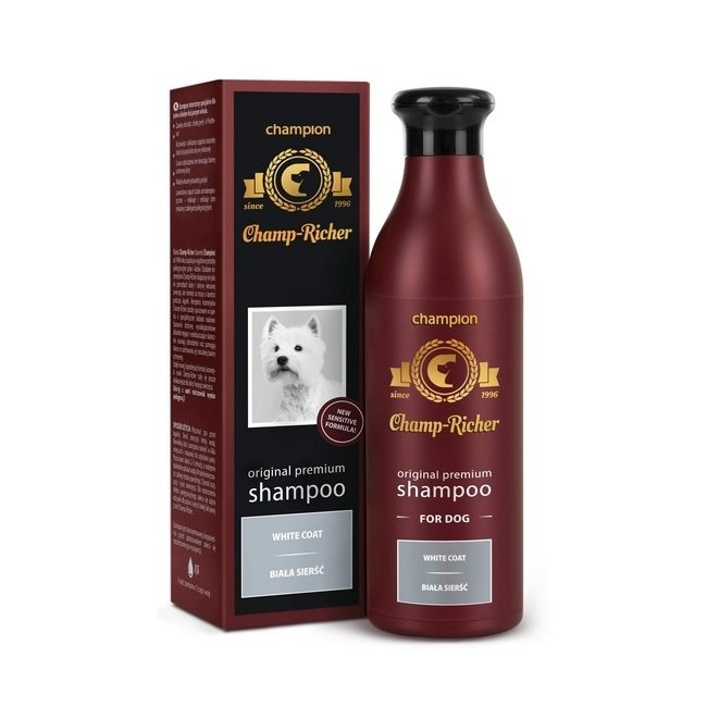 Sampon pentru caini, Champ Richer, White fur, 250 ml