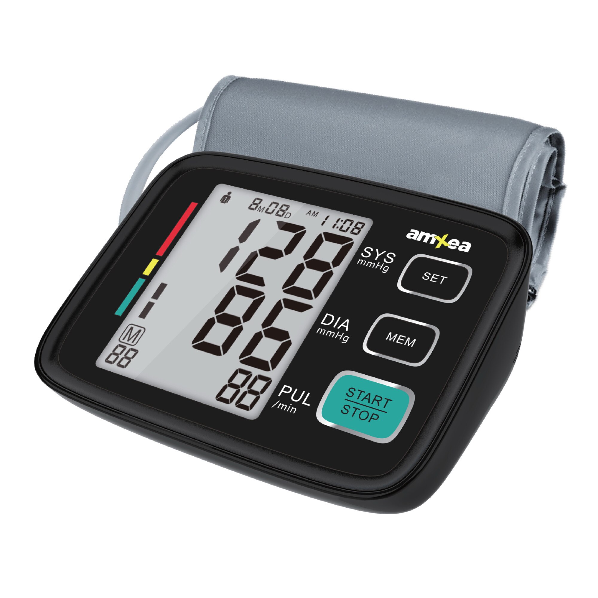 Tensiometru de brat electric amXea BM80EH Negru, 180 memorii, sistolic/diastolic