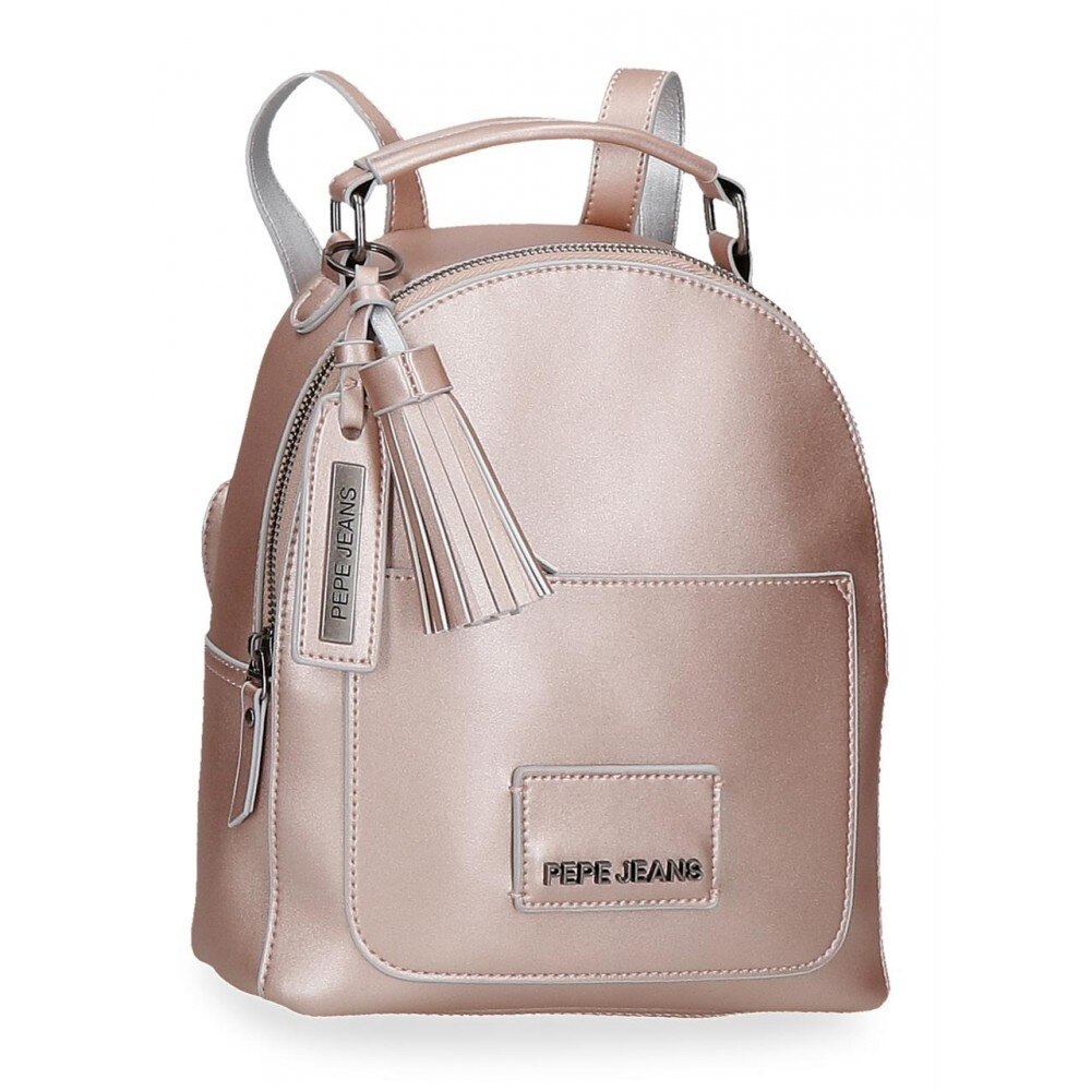 Rucsac Pepe Jeans Cira, roz metalizat