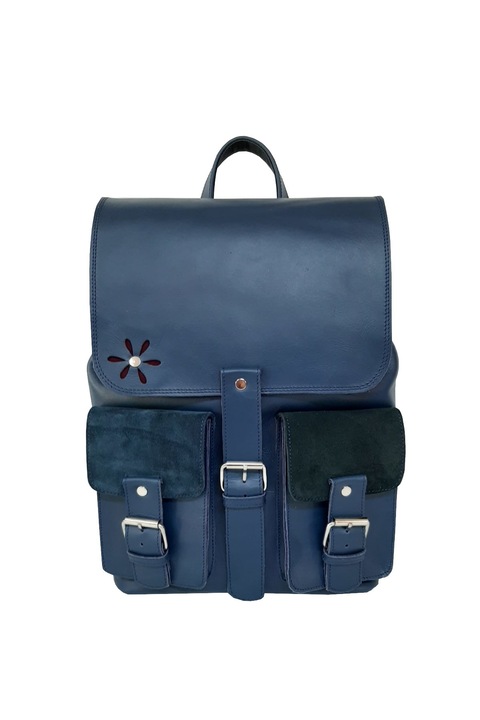 Rucsac piele naturala G78U, bleumarin